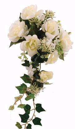 Picture of 9.5" Cream Rose Gypso - Ivy Bouquet x 9