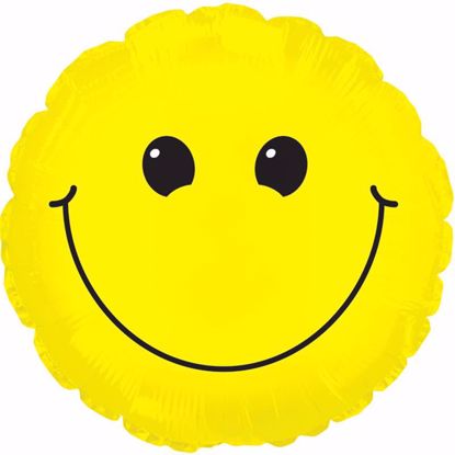 Picture of 17" 2-Sided Foil Balloon: Smiley Face