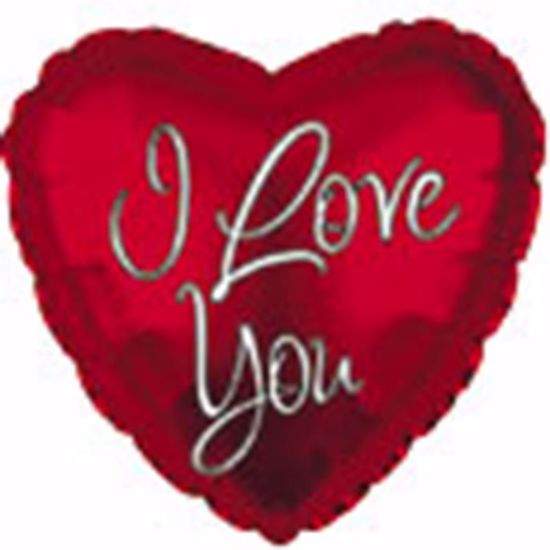 Picture of 17" 2-Sided Foil Balloon: I Love You Inspired Script