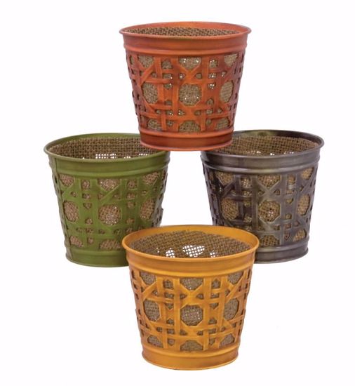 Picture of Fall Colors 4 Asst Metal Pot Covers 4.75"