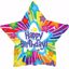 Picture of 17" 2-Sided Foil Balloon: Happy Birthday Bright Stars