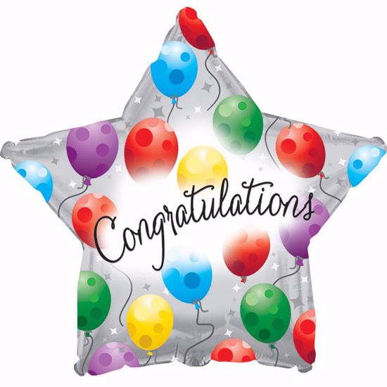 Picture of 17" 2-Sided Foil Balloon: Congrats Twinkle