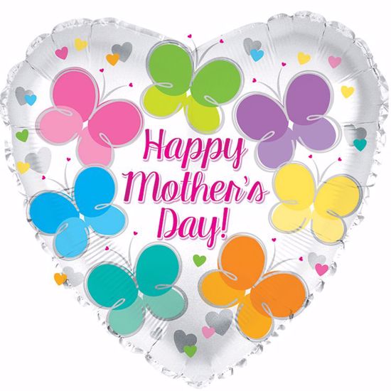 Picture of 18" 2-Sided Foil Balloon: Happy Mother's Day Flutterflies