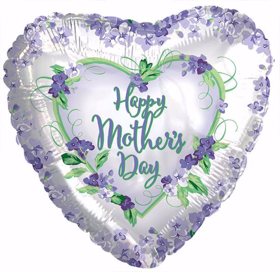 Picture of 18" 2-Sided Foil Balloon: Happy Mother's Day Violets & Greens