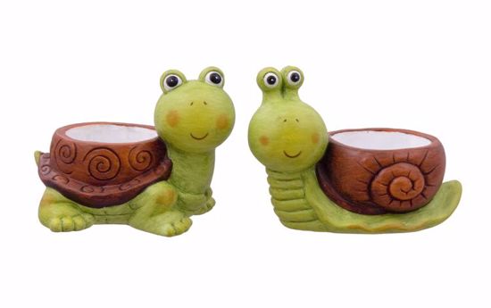 Picture of Polyresin Turtle & Snail Planter (2 Assorted)