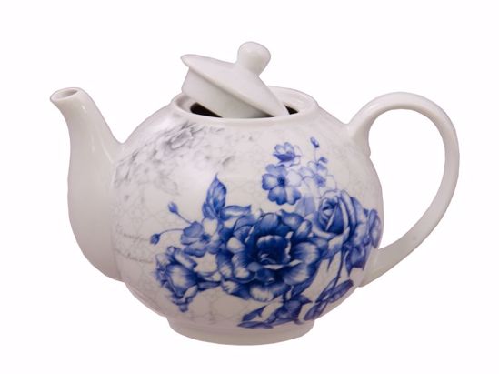 Picture of Blue England Porcelain Rose Teapot