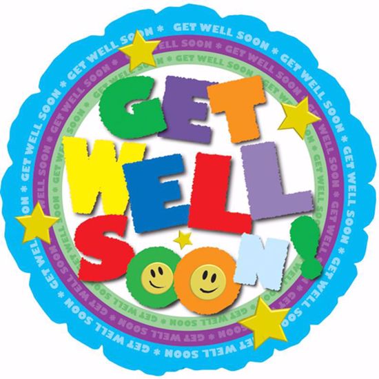 Picture of 17" 2-Sided Foil Balloon: Get Well Colorful Type