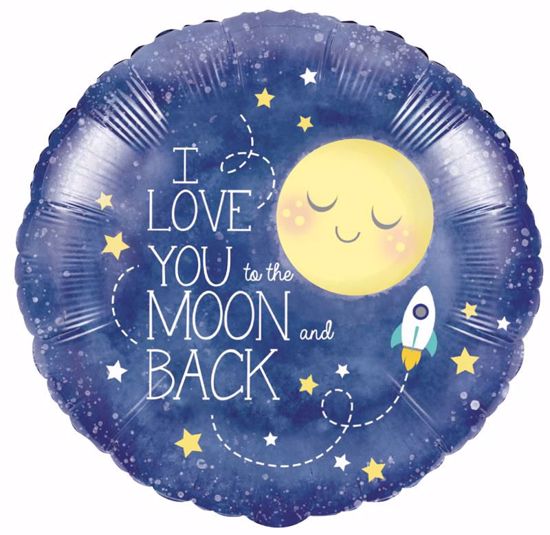 Picture of 17" 2-Sided Foil Balloon: To The Moon and Back