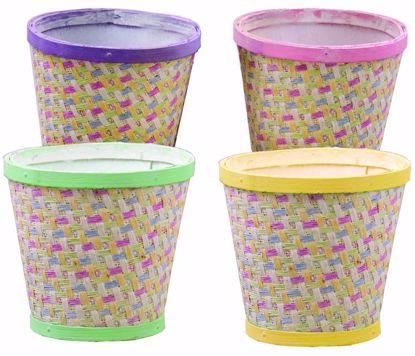 Picture of 4 Asst Round Pastel Weave Pot Cover 4"