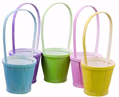 Picture of 5 Asst Round Pastel Baskets 4"