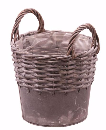 Picture of 6.75" Round Metal Willow Pot Cover