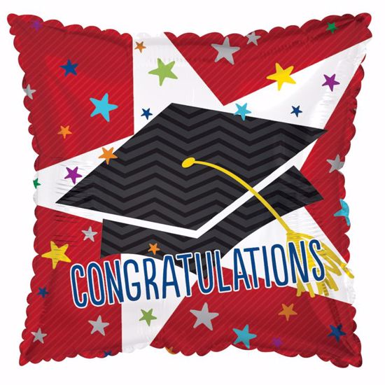 Picture of 17" 2-Sided Foil Balloon: Big Star Congratulations