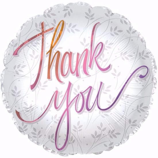 Picture of 17" 2-Sided Foil Balloon: Thank You Script
