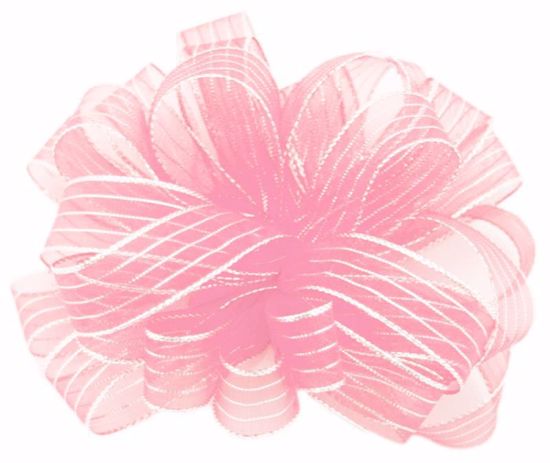 Picture of #3 Striped Chiffon Ribbon - Pink