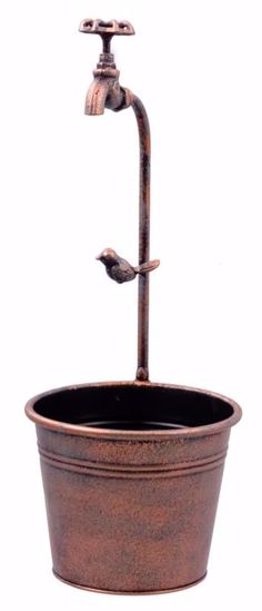 Picture of Copper Round Planter with Spigot 7"