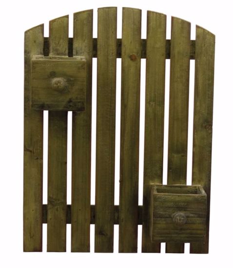 Picture of Wooden Fence Wall Hang With Planters