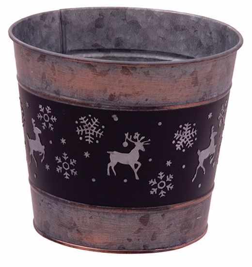 Picture of 6" Reindeer Metal Pot Cover
