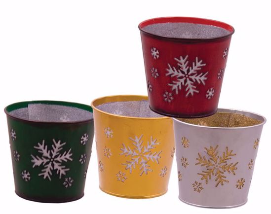 Picture of 4 Asst 4" Metal Snowflake Pot Covers