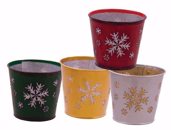 Picture of 4 Asst Metal Snowflake Pot Cover