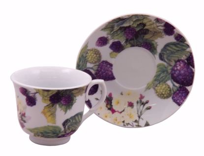 Picture of Purple Raspberry Porcelain Teacup & Saucer