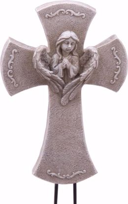 Picture of Cross W/Angel Pick ~ Polyresin