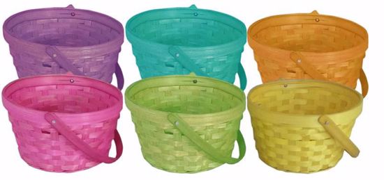 Picture of 6 Asst Bright Color Round w/Bale Handle 7.5"