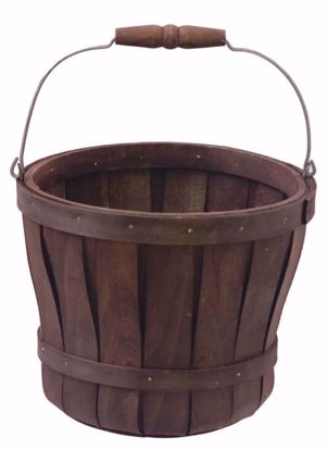 Picture of 7.25" Chipwood Basket with Drop Handle-Dark Stained (Hard Liner Incl.)