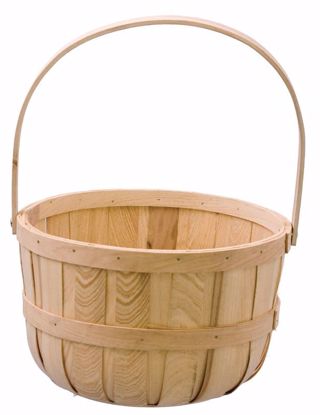 Picture of 9.75" Round Chipwood Basket with Bale Handle-Natural  (Hard Liner Incl.)