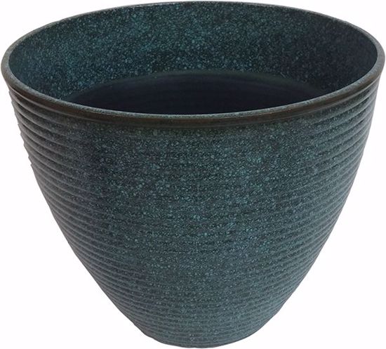 Picture of Aqua Ribbed Wave Planter
