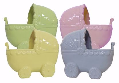 Picture of 4 Asst Pastel Baby Carriage Planter