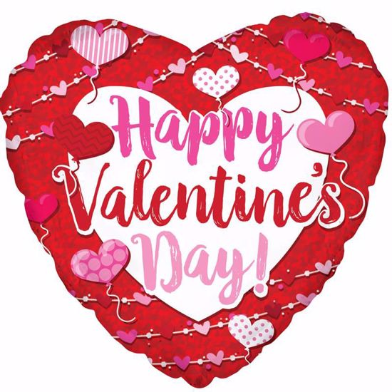 Picture of 17" 2-Sided Foil Balloon: Happy Valentine's Day Big Type