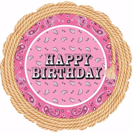 Picture of 17" 2-Sided Foil Balloon: Happy Birthday Pink Bandana