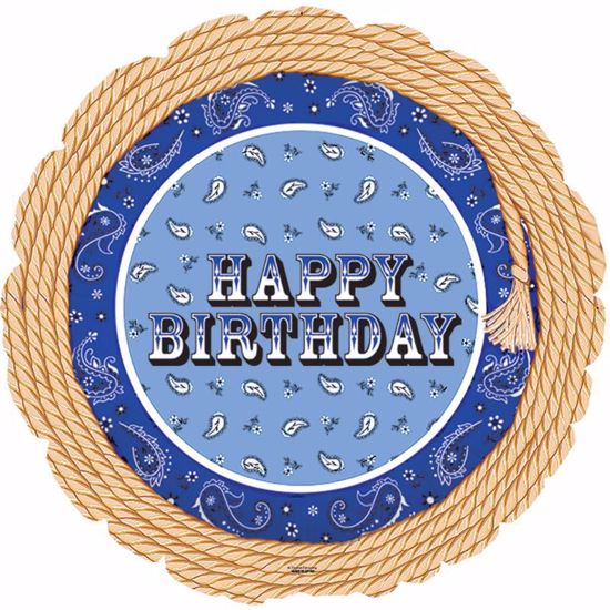 Picture of 17" 2-Sided Foil Balloon: Happy Birthday Blue Bandana 