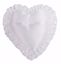 Picture of White Heart Ring Pillow W/Ribbon Ruffled Edge