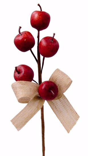 Picture of 9" Fall Theme Red Apple Bow Pick