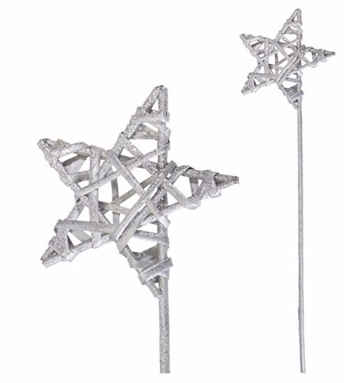 Picture of Silver Wicker Star Pick (5.5")