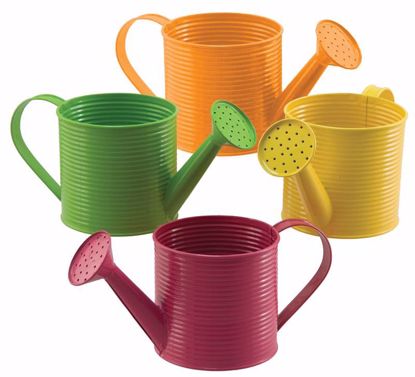 Picture of 4 Asst Bright Tone Ribbed Watering Can 4"