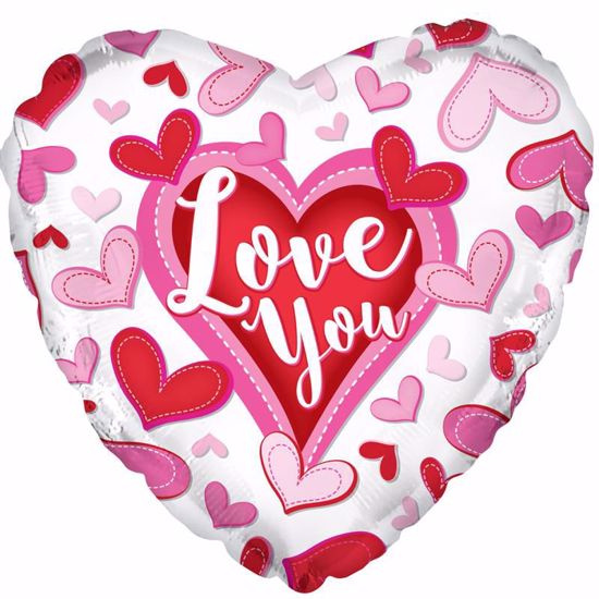 Picture of 17" 2-Sided Foil Balloon: Love You Stitches