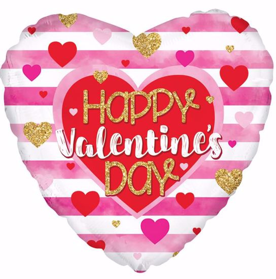 Picture of 17" 2-Sided Foil Balloon: HVD Watercolor Stripes