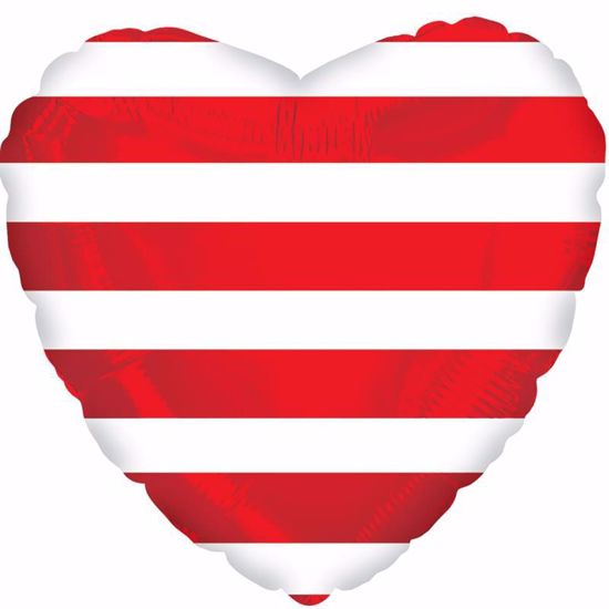 Picture of 17" 2-Sided Foil Balloon: Red Stripe Heart