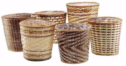 Picture of 6 Asst Natural Bamboo Pot Cover 6"