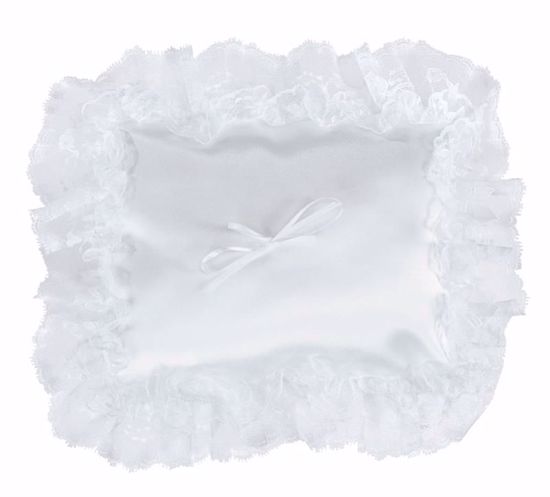 Picture of White Square Pillow with Lace Edge