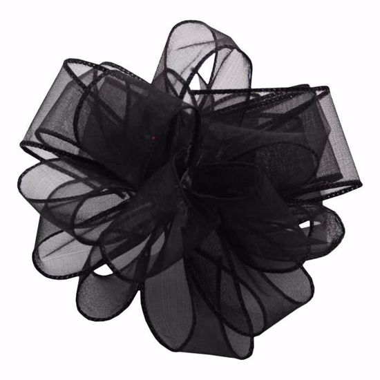 Picture of #9 Deluxe Sheer Wired Ribbon - Black