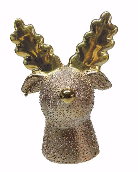 Picture of Gold Reindeer Head Statue