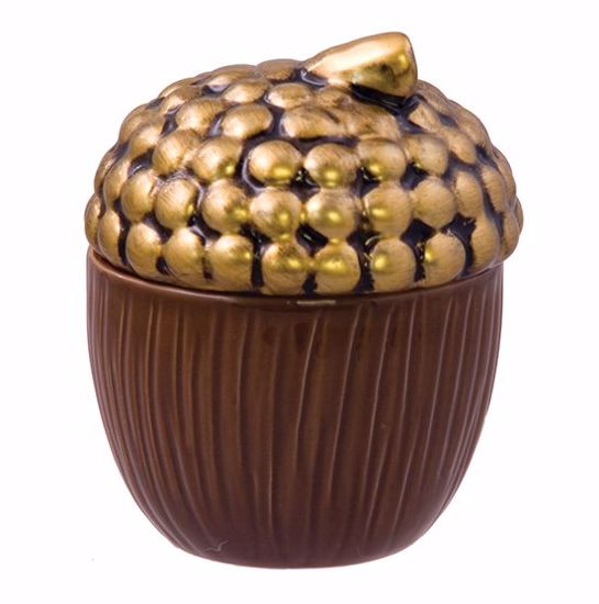 Picture of Ceramic Acorn Planter with Lid & Sticks 4"