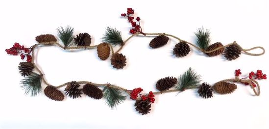 Picture of Festive Winter Garland-Pinecone & Berries on Twine (72")
