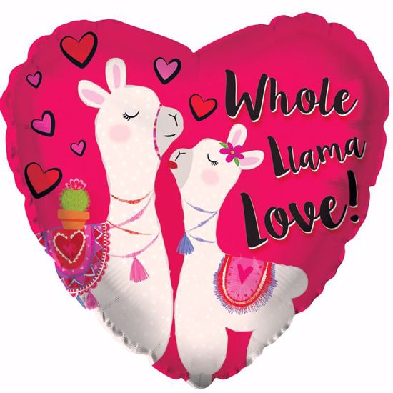 Picture of 17" 2-Sided Foil Balloon: Whole Llama Love