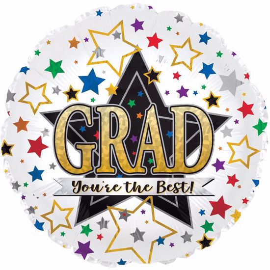 Picture of 17" 2-Sided Foil Balloon: Grad You're the Best