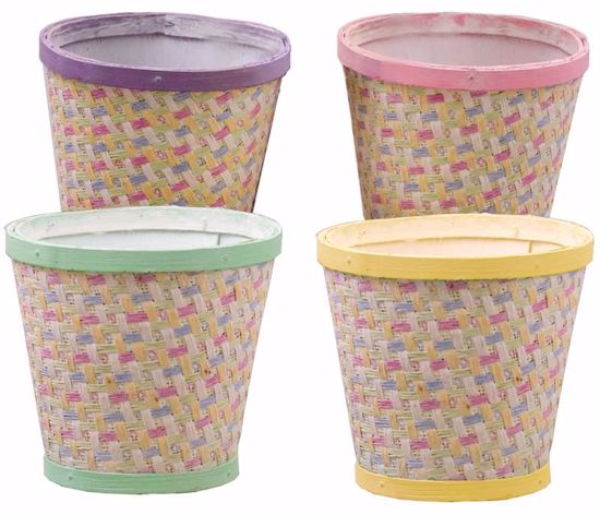 Picture of 4 Asst 6.25" Pastel Pot Cover Baskets