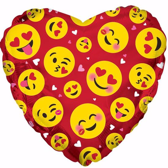 Picture of 17" 2-Sided Foil Balloon: Emoji Red